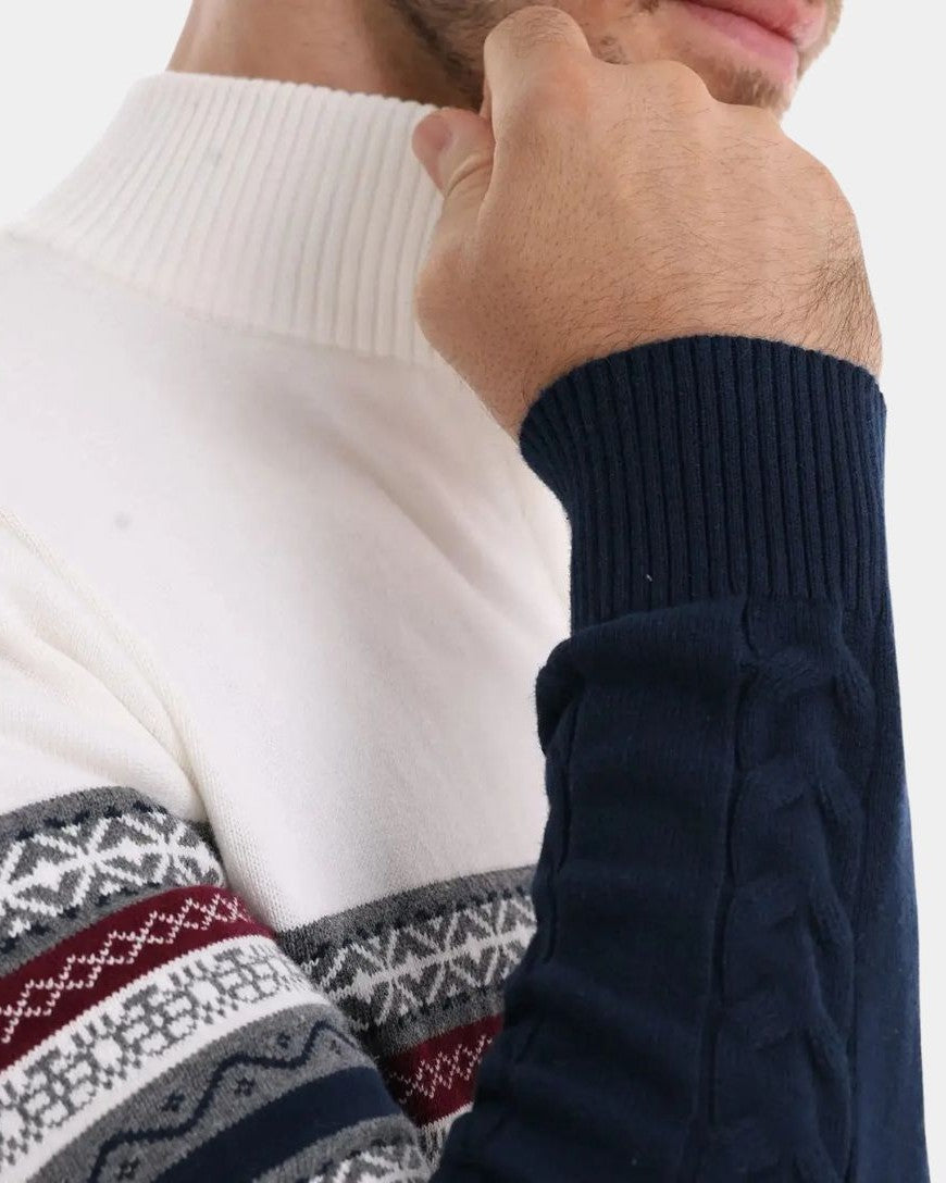 Arno | Gemusterter Troyer-Pullover