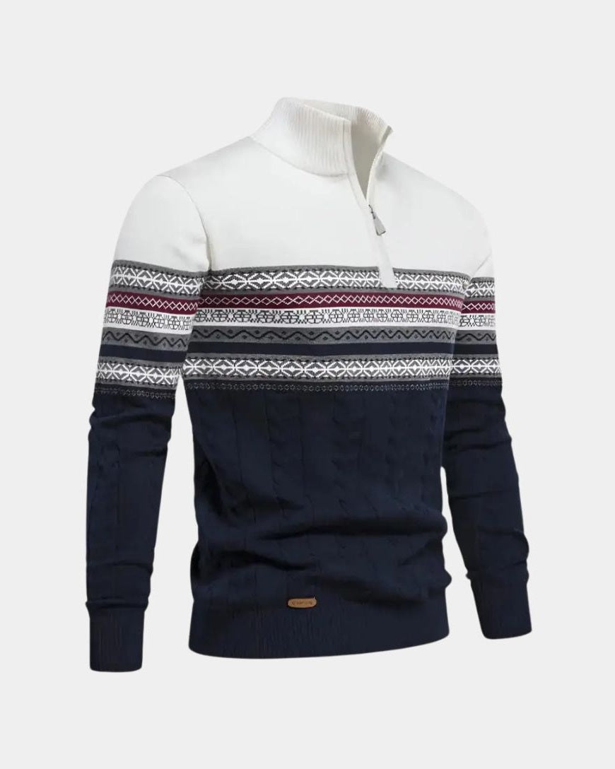 Arno | Gemusterter Troyer-Pullover