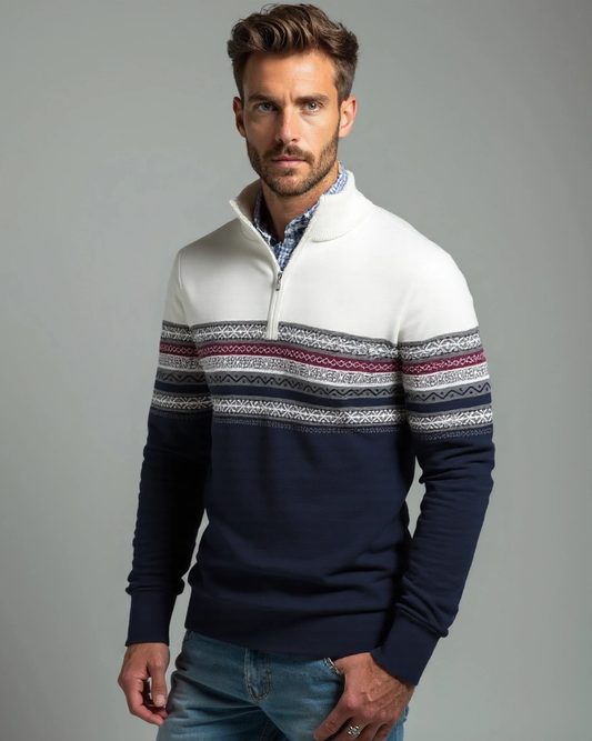 Arno | Gemusterter Troyer-Pullover