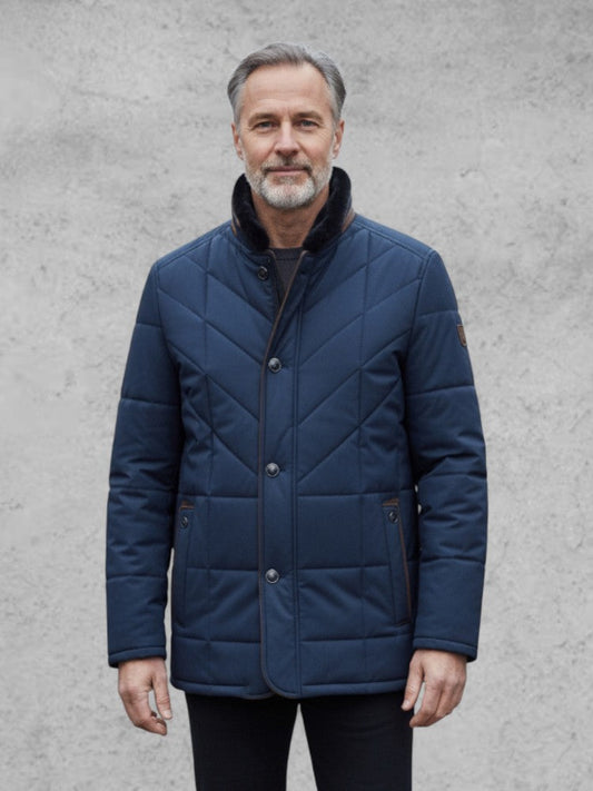 Ambros | Dunkelblaue Steppjacke