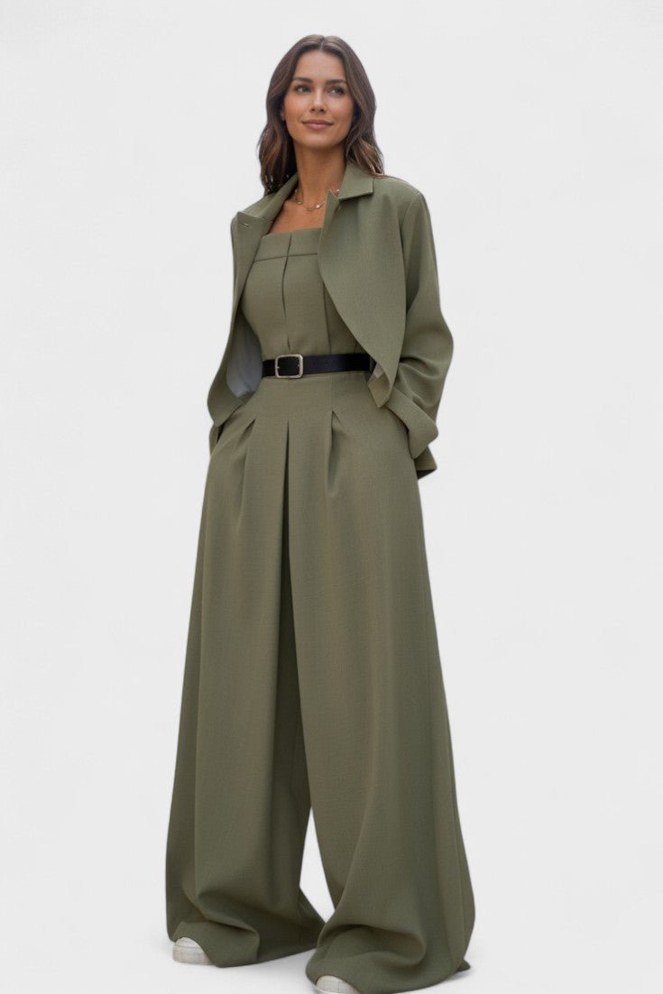 Anthea | Dreiteiliges Blazer-, Bustier- & Hosen-Set