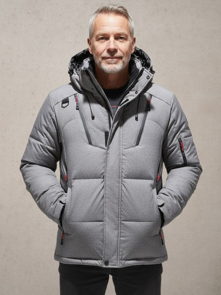 Arthur | Oranger Winterparka mit Kapuze