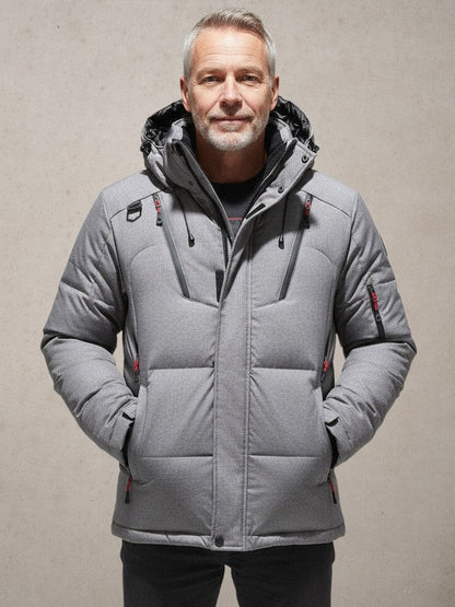 Arthur | Oranger Winterparka mit Kapuze