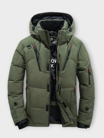 Arthur | Oranger Winterparka mit Kapuze