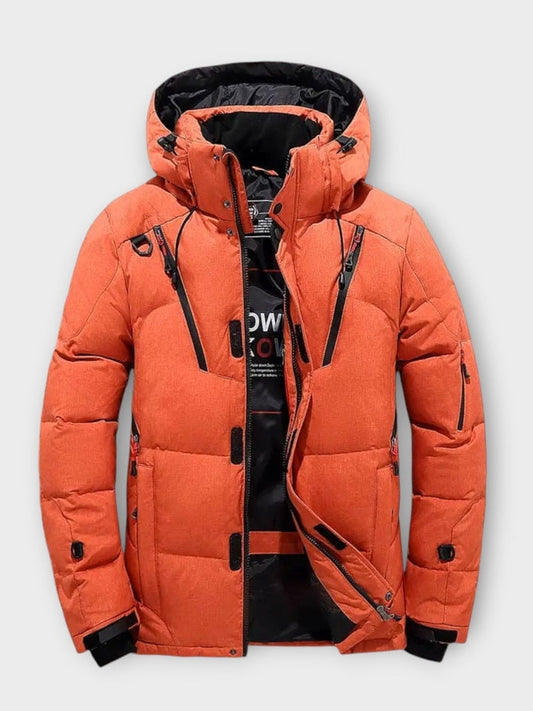 Arthur | Oranger Winterparka mit Kapuze