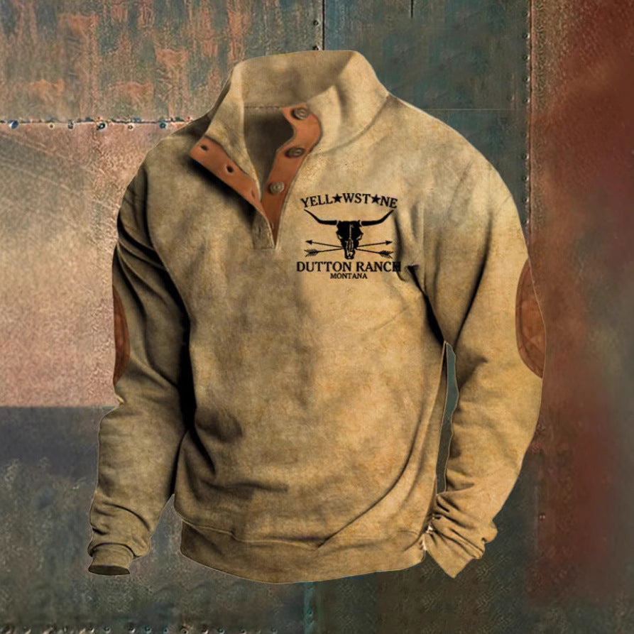 August | Beigefarbenes Sweatshirt mit Stehkragen