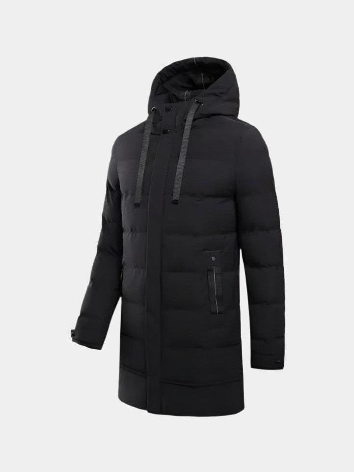 Arnulf | Schwarze Steppjacke mit Kapuze
