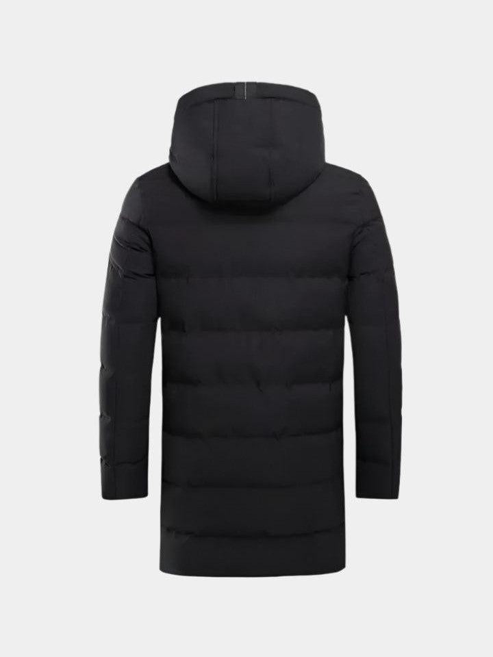Arnulf | Schwarze Steppjacke mit Kapuze