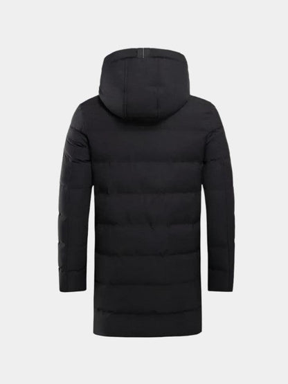 Arnulf | Schwarze Steppjacke mit Kapuze