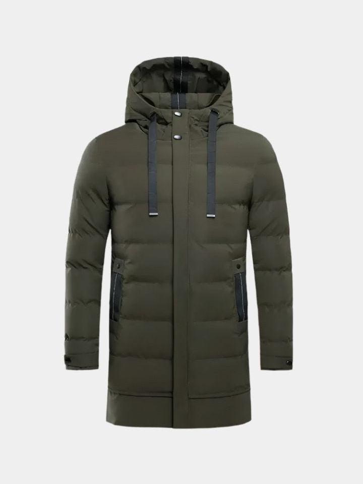 Arnulf | Schwarze Steppjacke mit Kapuze