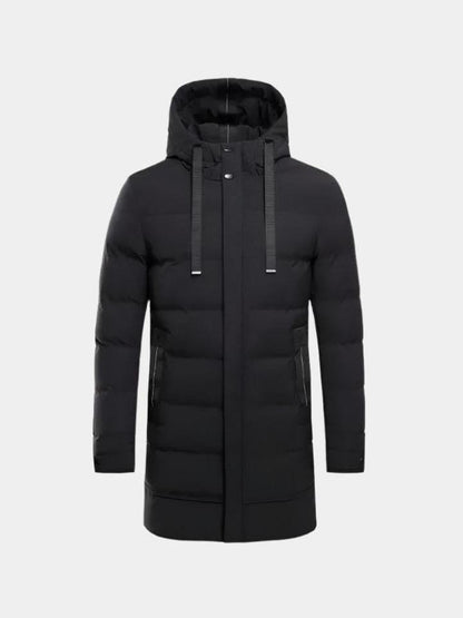Arnulf | Schwarze Steppjacke mit Kapuze
