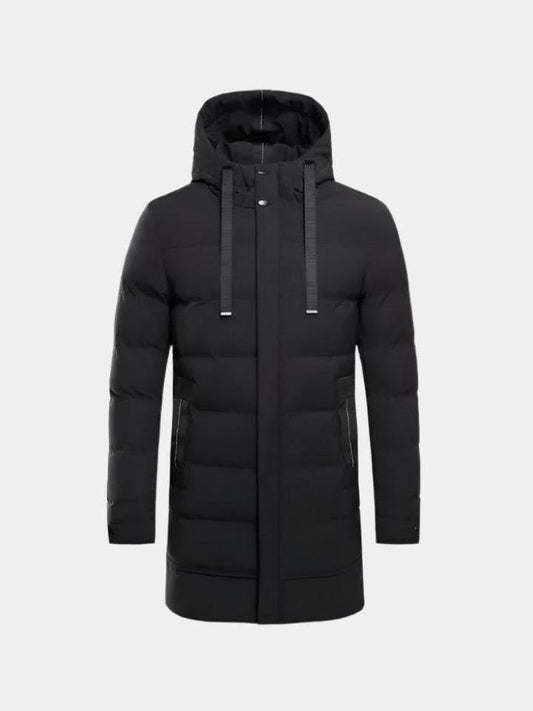 Arnulf | Schwarze Steppjacke mit Kapuze