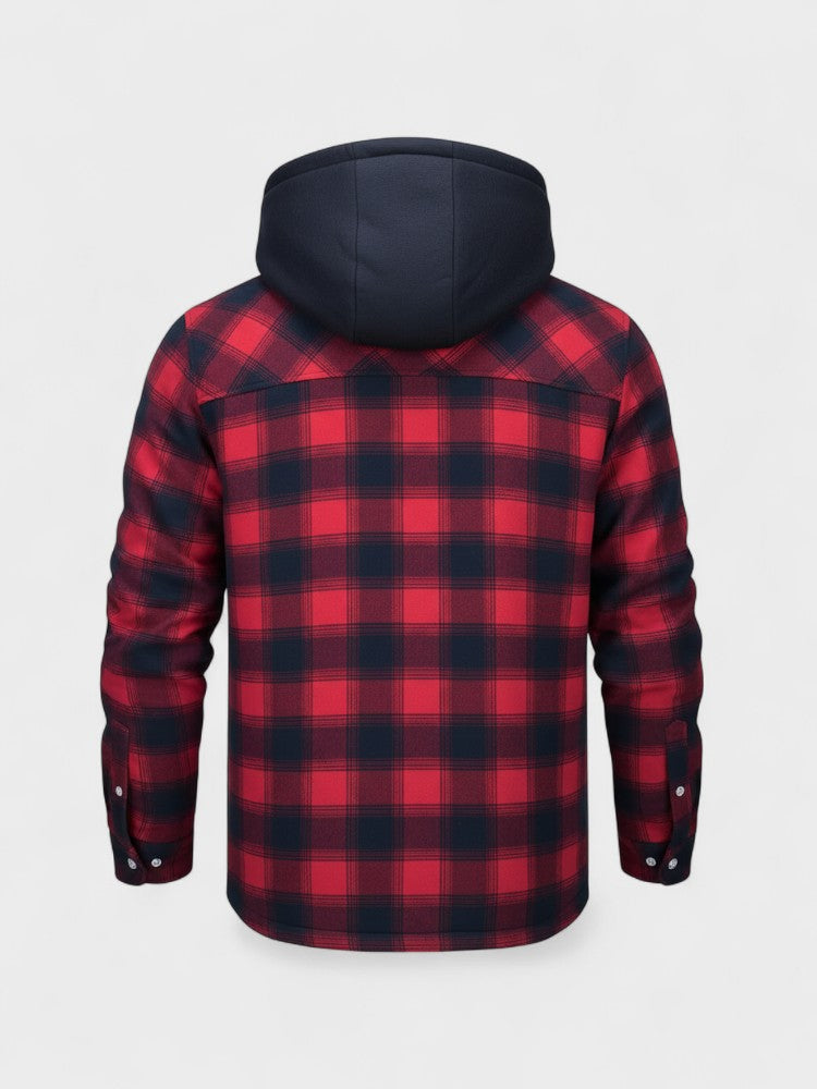 Alfred | Blau karierte Kapuzenjacke