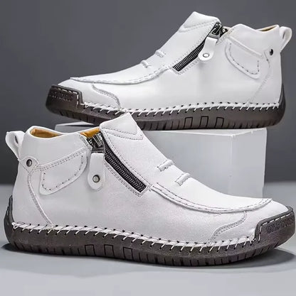 Adalbert | Braune Freizeit-Schuhe mit Reißverschluss