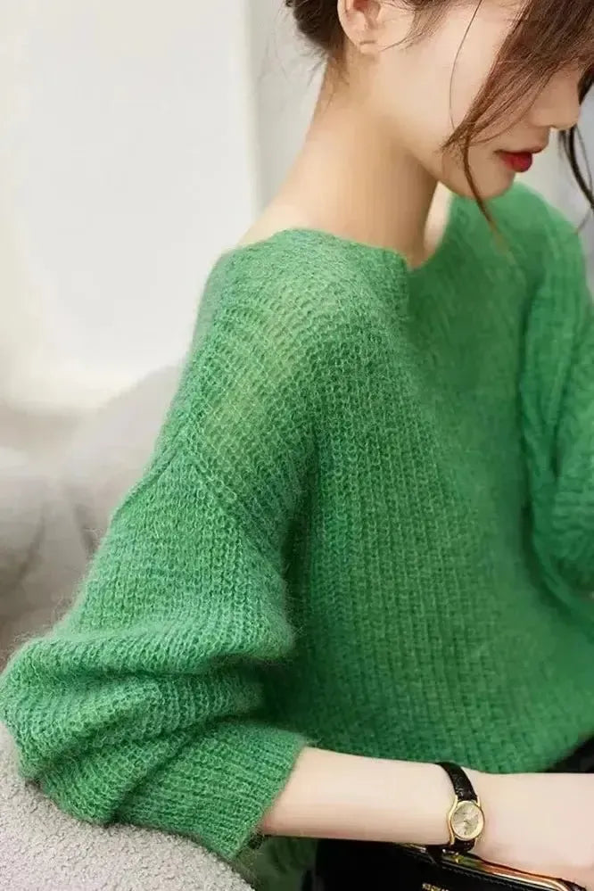 Esther | Pullover mit weitem Ausschnitt in Elfenbein