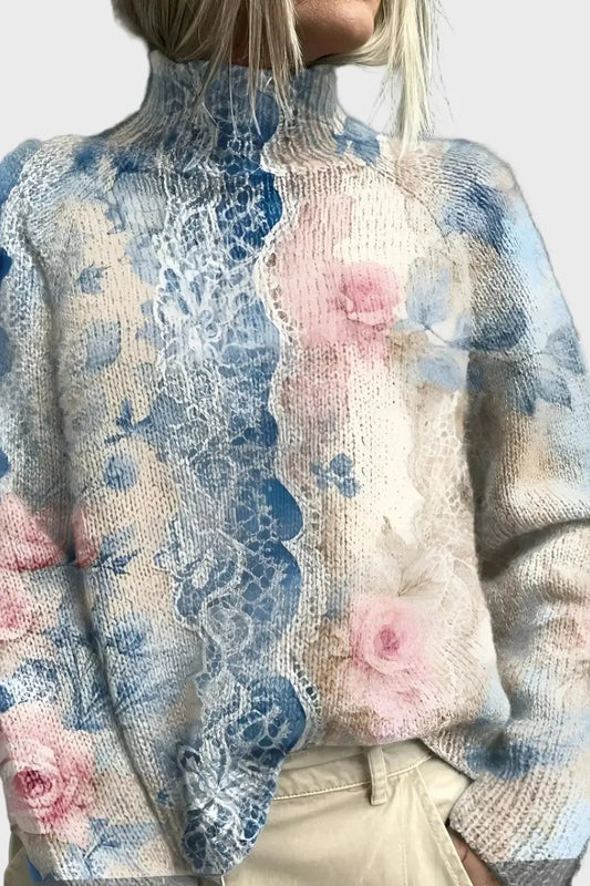 Alexandra | Strickpullover mit Blumenmuster