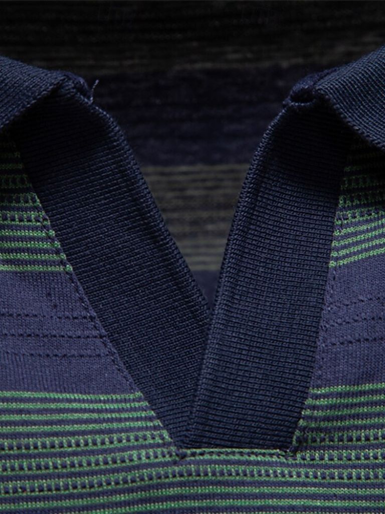 Benjamin | Grau gestreiftes Poloshirt