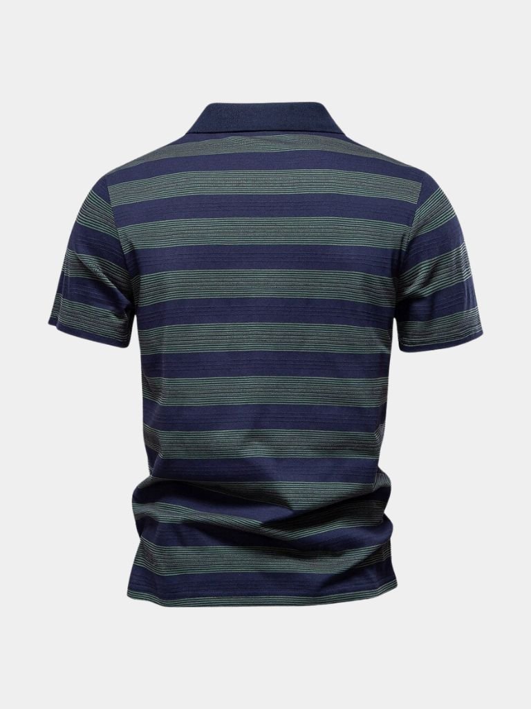 Benjamin | Grau gestreiftes Poloshirt