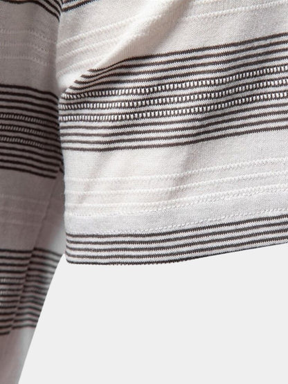 Benjamin | Grau gestreiftes Poloshirt