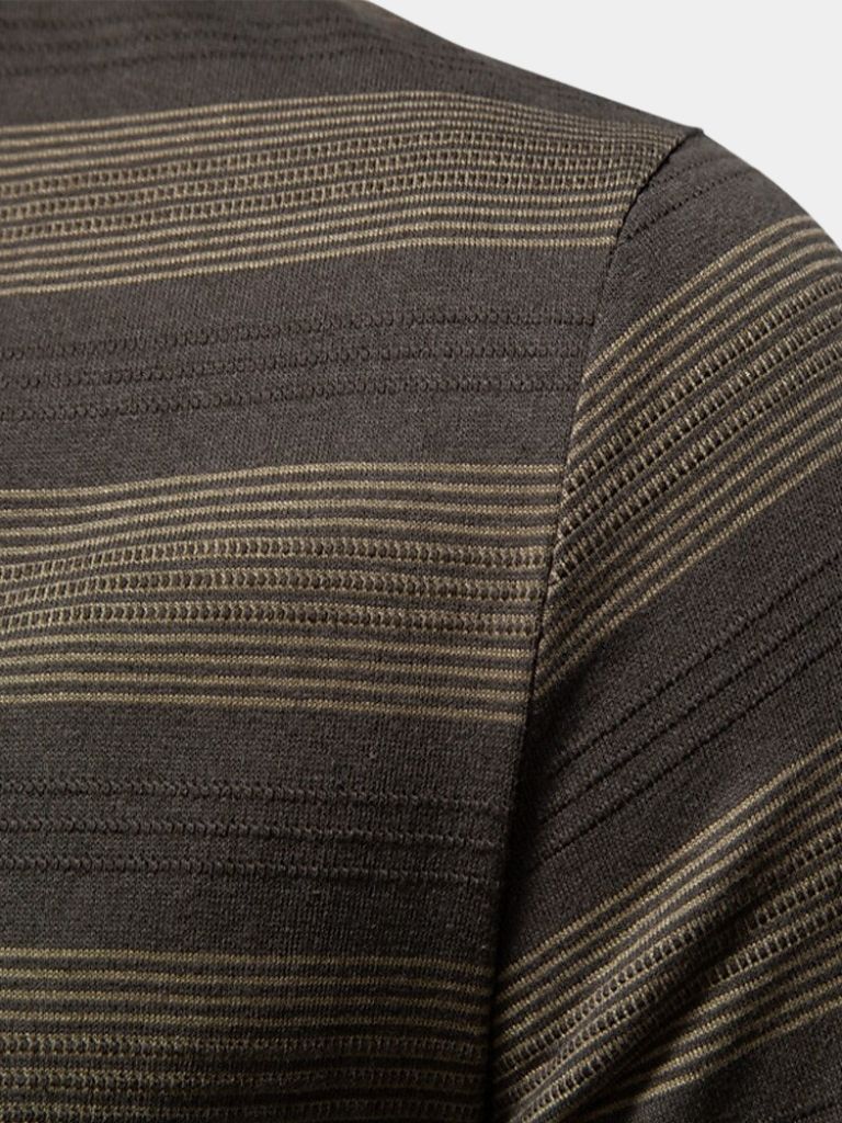 Benjamin | Grau gestreiftes Poloshirt