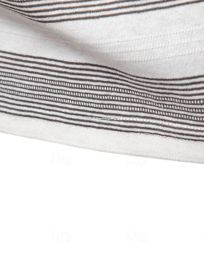Benjamin | Grau gestreiftes Poloshirt
