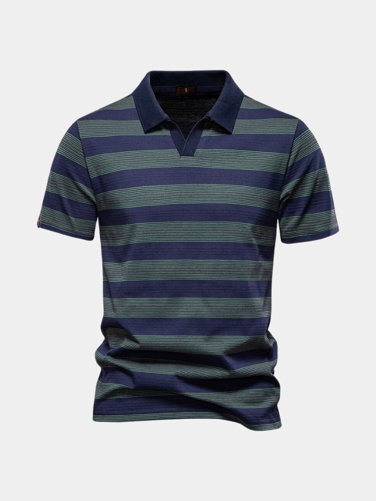 Benjamin | Grau gestreiftes Poloshirt
