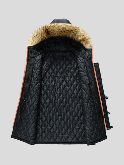 Berthold | Schwarzer Winterparka mit Fellbesatz