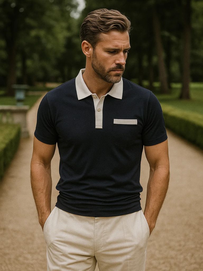 Björn | Poloshirt mit Kontrastkragen
