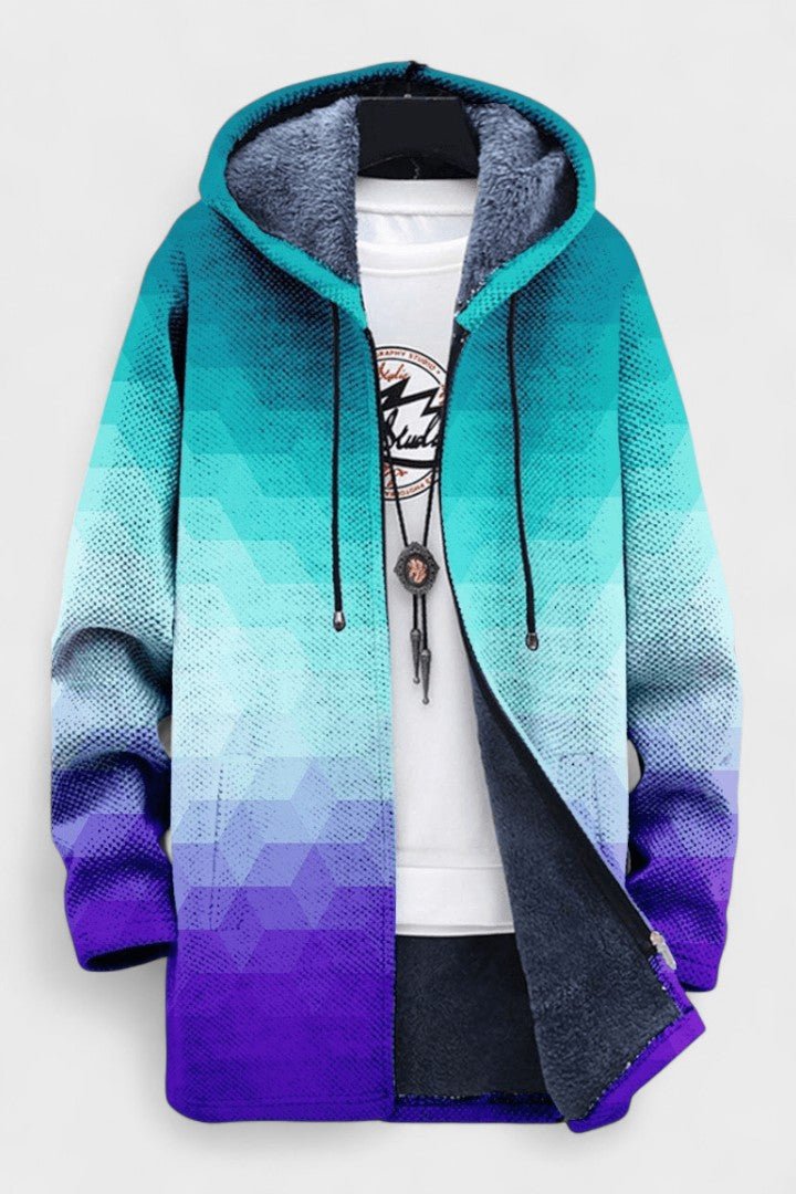 Blanche | Ombre-Kapuzenjacke mit geometrischem Muster