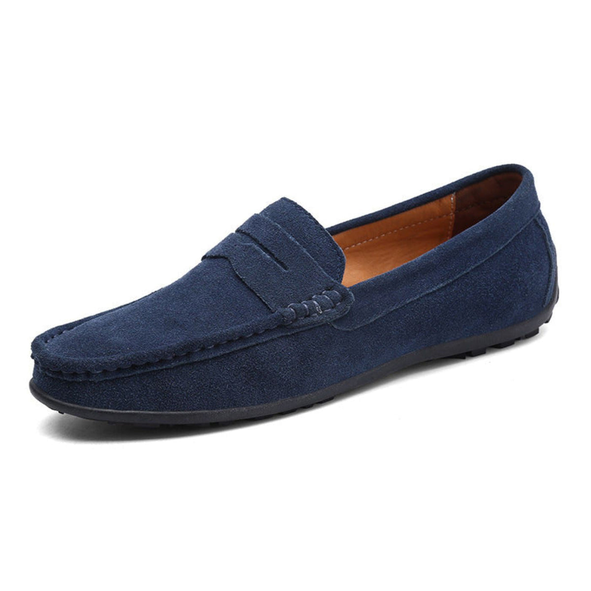 Gregor | Blaue Loafer in Veloursoptik