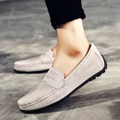 Gregor | Blaue Loafer in Veloursoptik