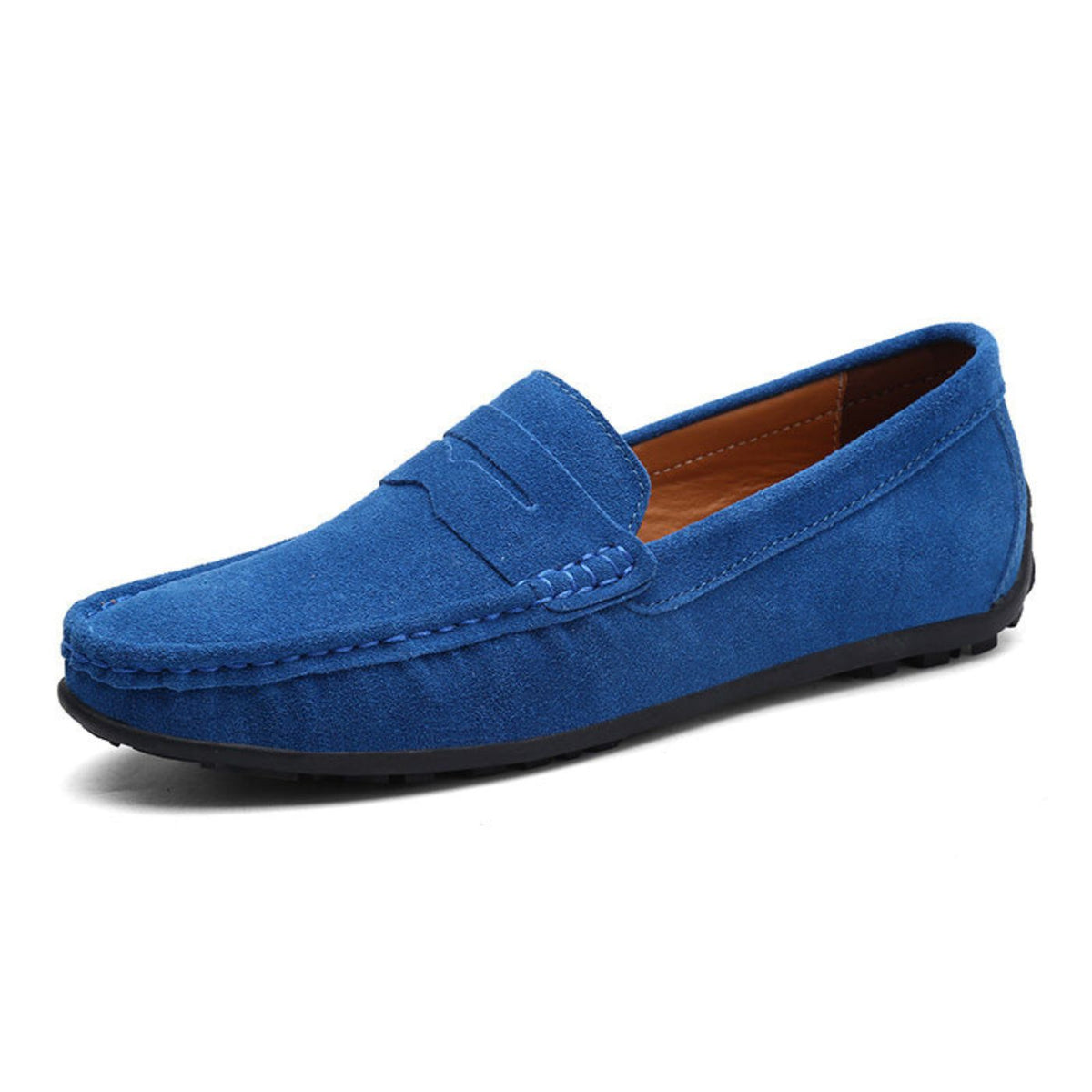 Gregor | Blaue Loafer in Veloursoptik
