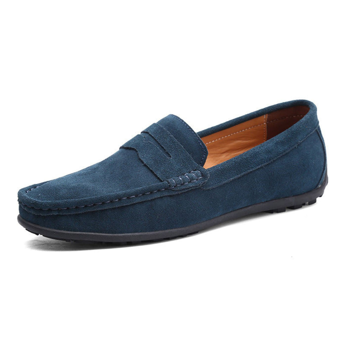 Gregor | Blaue Loafer in Veloursoptik