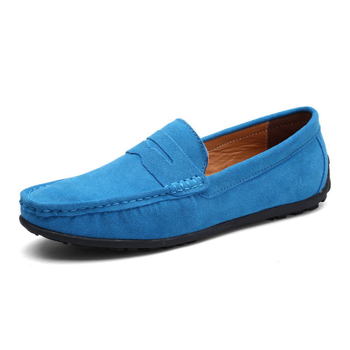 Gregor | Blaue Loafer in Veloursoptik