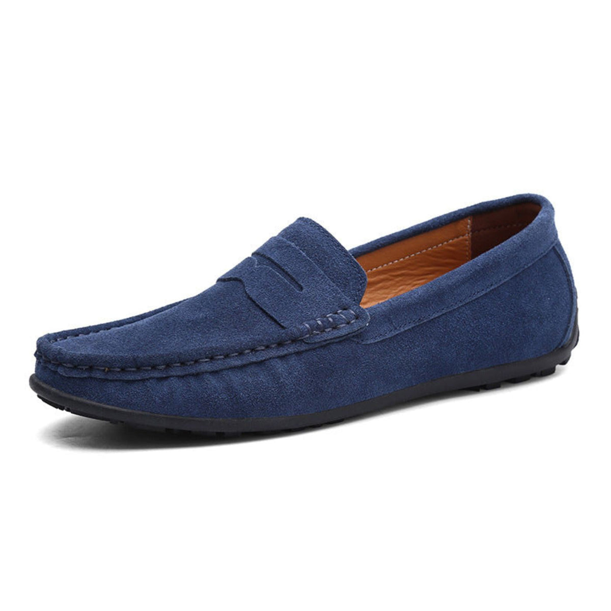 Gregor | Blaue Loafer in Veloursoptik