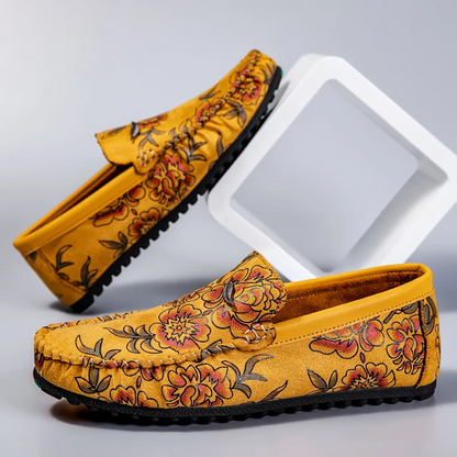 Ralf | Loafer in Lederoptik mit floralem Prägemuster
