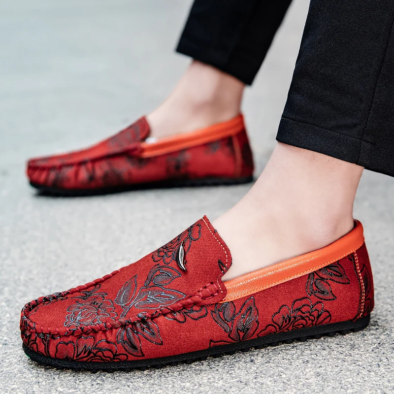 Ralf | Loafer in Lederoptik mit floralem Prägemuster