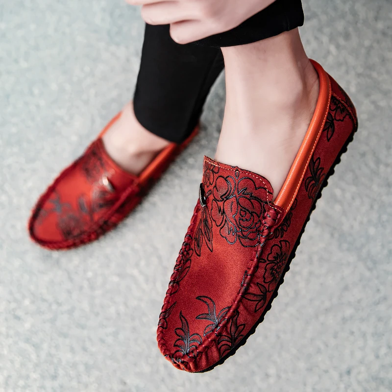 Ralf | Loafer in Lederoptik mit floralem Prägemuster