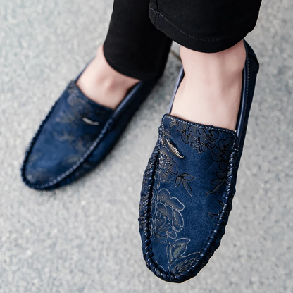 Ralf | Loafer in Lederoptik mit floralem Prägemuster