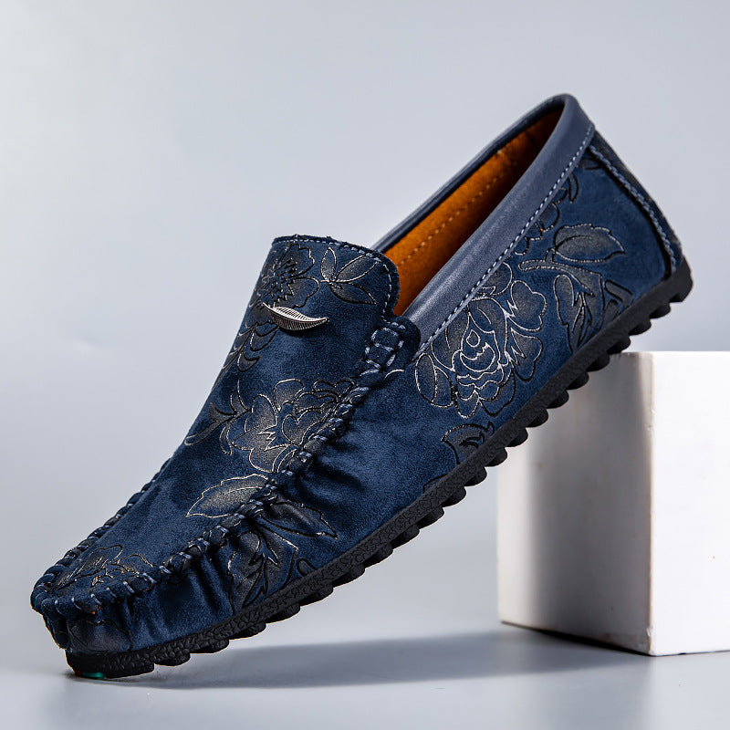 Ralf | Loafer in Lederoptik mit floralem Prägemuster