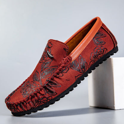 Ralf | Loafer in Lederoptik mit floralem Prägemuster