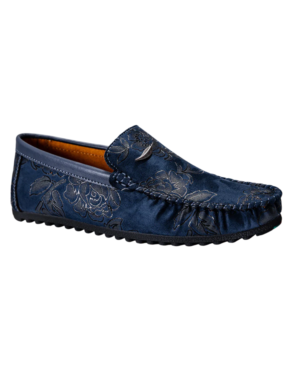 Ralf | Loafer in Lederoptik mit floralem Prägemuster
