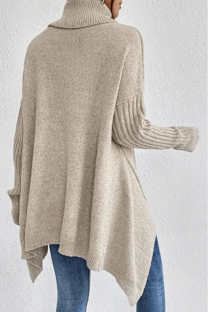 Brigitta | Blauer Longline-Rollkragenpullover