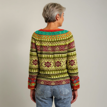 Carola | Norwegerpullover in Grün und Rot