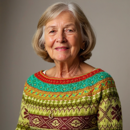 Carola | Norwegerpullover in Grün und Rot