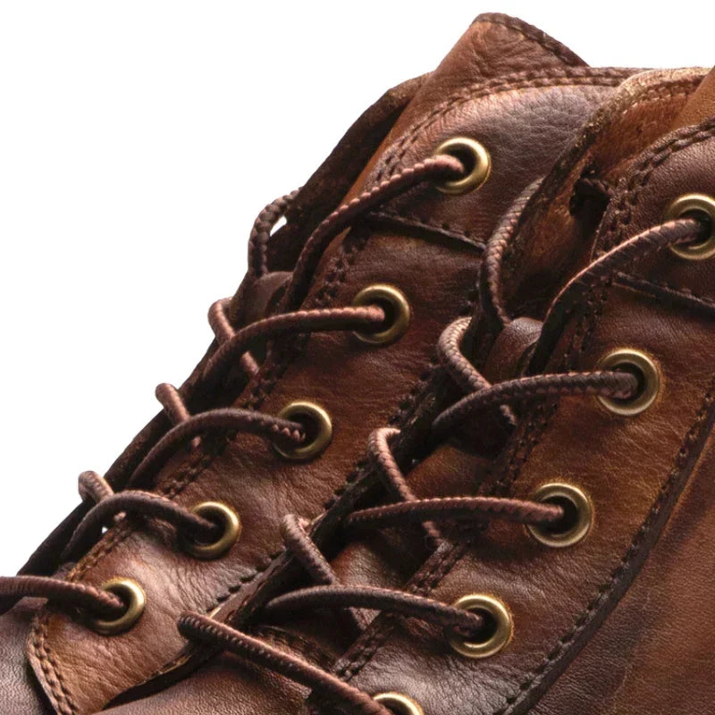Carsten | Braune Vintage-Schnürstiefel