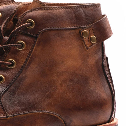 Carsten | Braune Vintage-Schnürstiefel