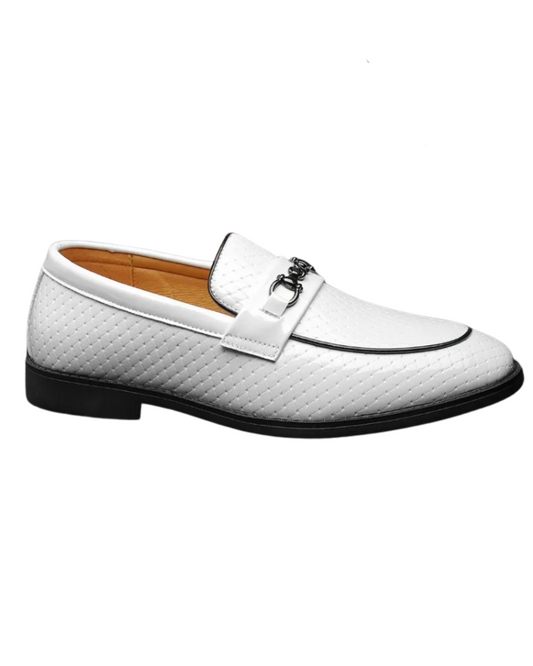 Uwe | Weiße elegante Loafer in Lederoptik
