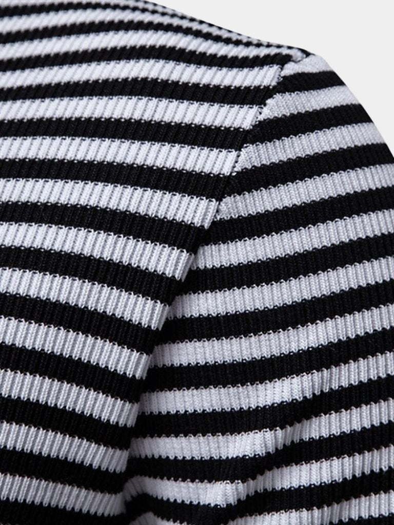 Konstantin | Dunkelblau gestreiftes Poloshirt