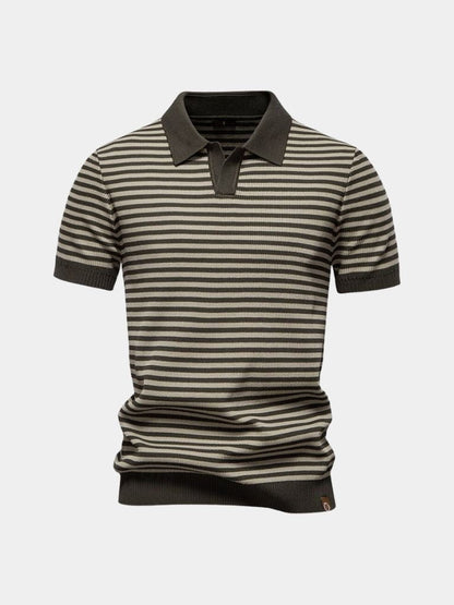 Konstantin | Dunkelblau gestreiftes Poloshirt